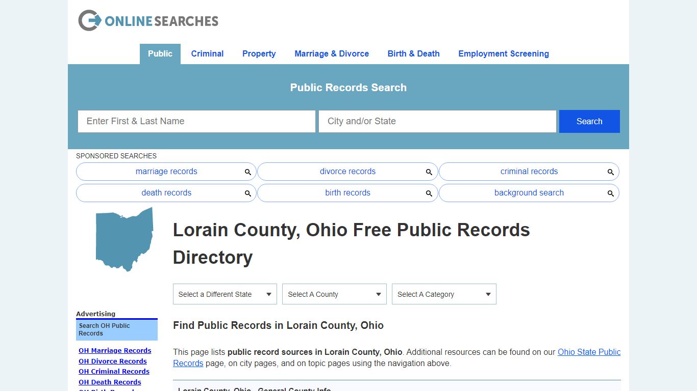 Lorain County, Ohio Free Public Records Directory - OnlineSearches.com